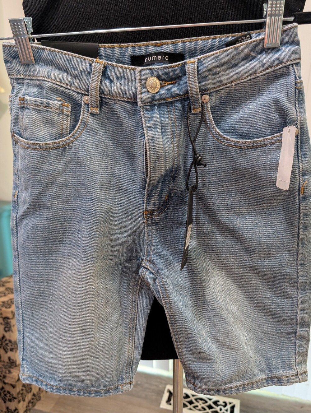 Numero Modern Bermuda Denim High Waist Shorts